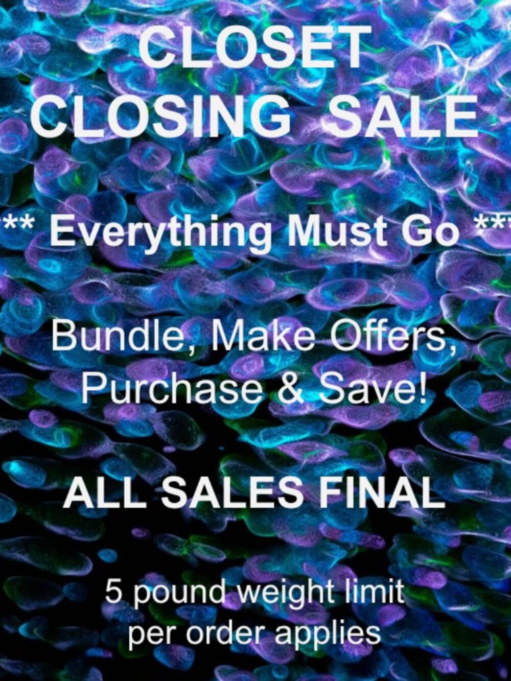 CLOSET CLOSING SOON SALE - https://poshmark.com/closet/lb0035